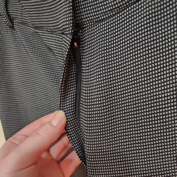 Alex Garfield Geometric Wide Leg Trouser Pants Black Flat Fronts Size 4 - Picture 7 of 11